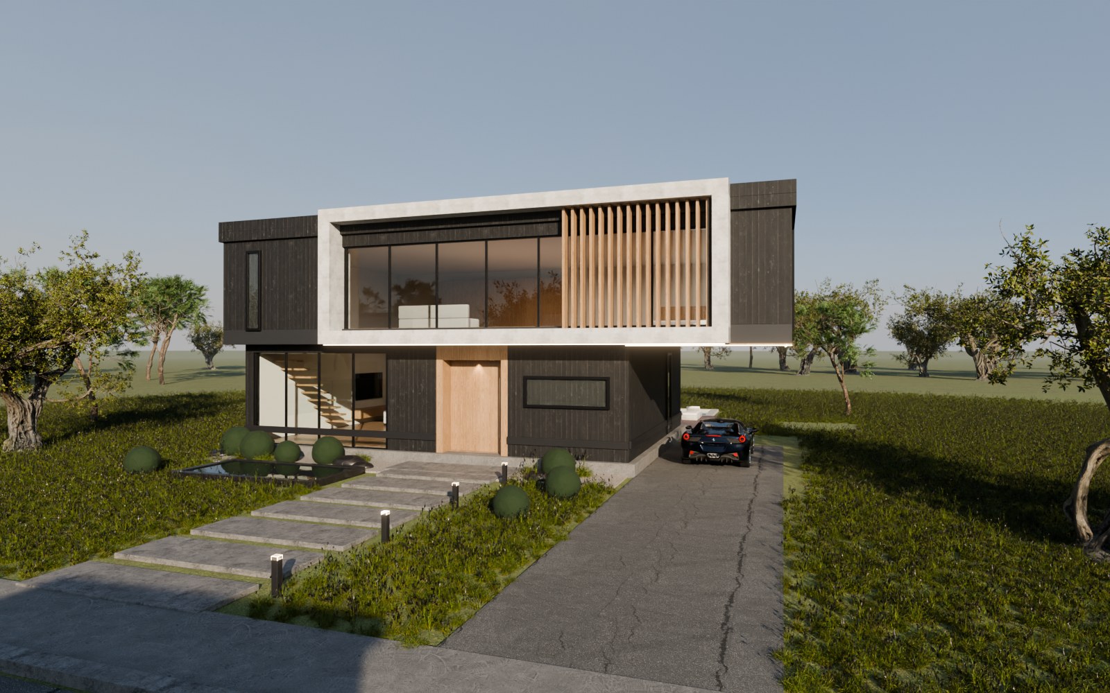 Rendu 3D de la villa Time Construction